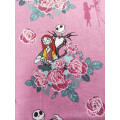 Nightmare Before Christmas Couple Jack Skull Flowers Purple Cotton Fabric for Girl Clothes Cushion Cover DIY 105cm Width-BK929