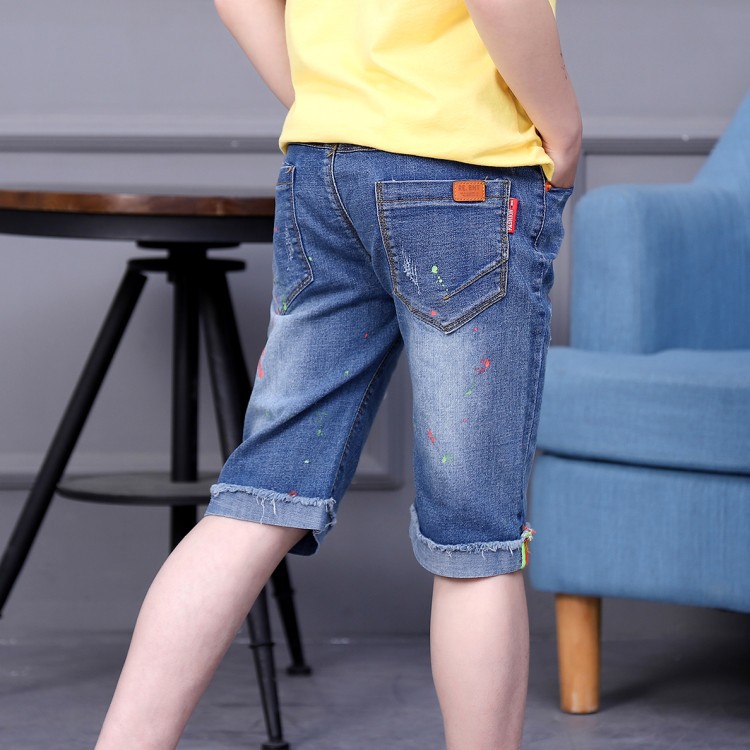 2021 Summer Children's Clothes Boys Shorts Casual Blue Color Baby Boy Jean Shorts For Boys Big Kids Thin Denim Shorts