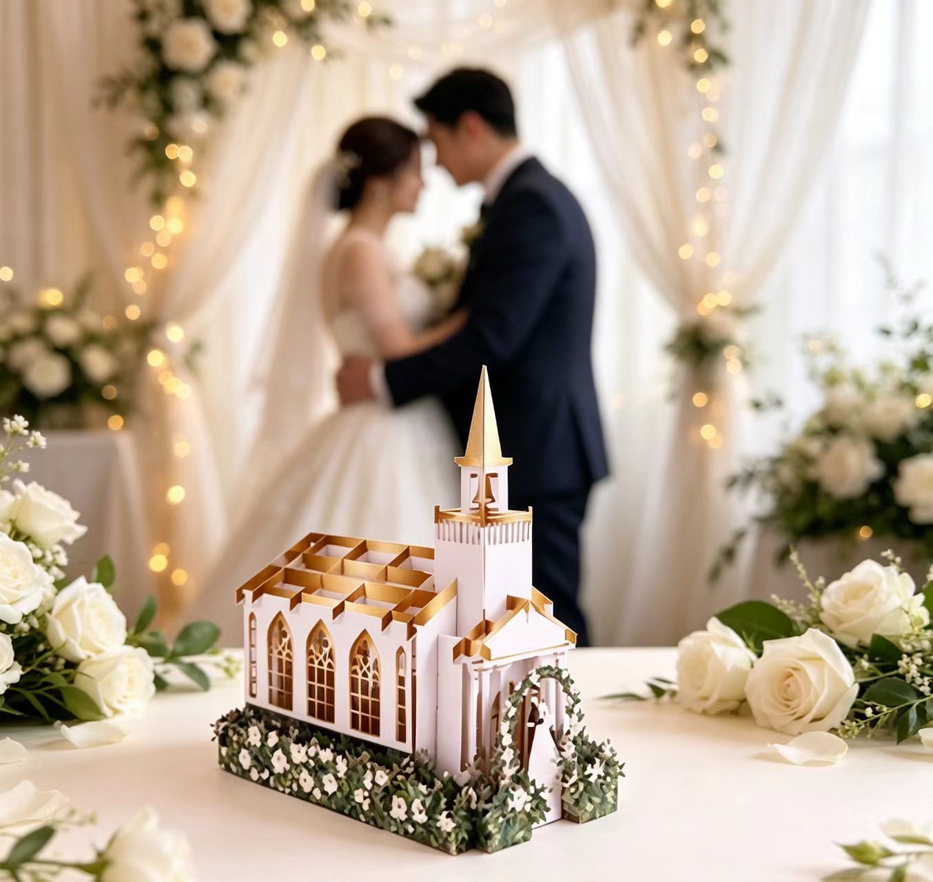 Wedding pop up greeting card
