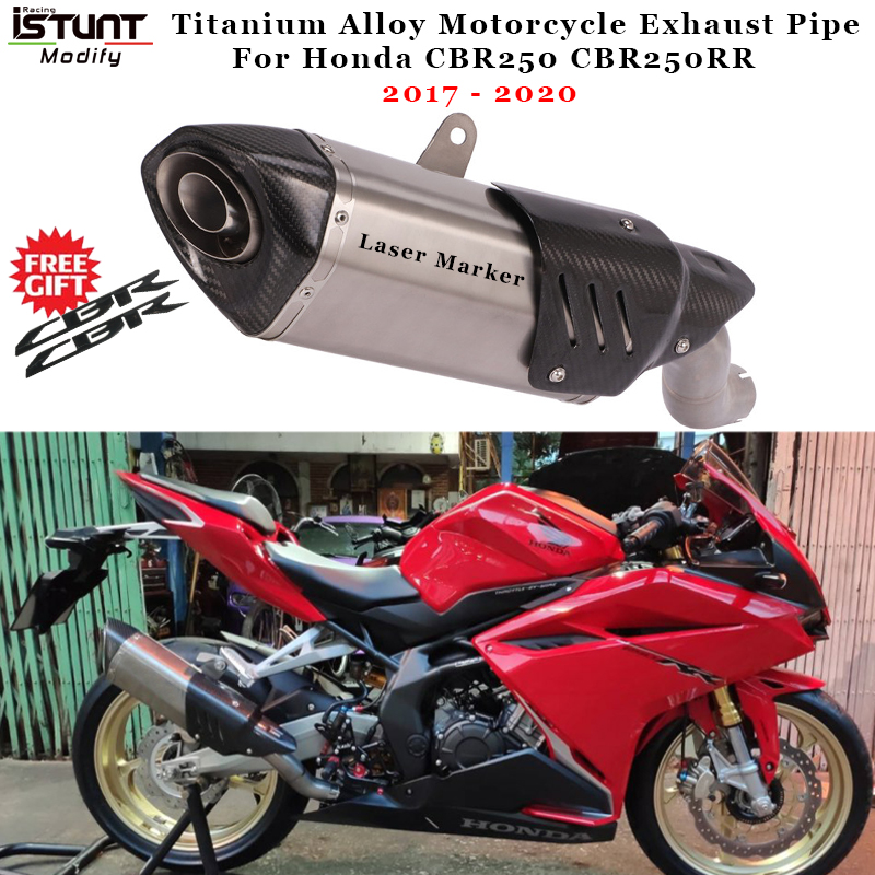 For Honda CBR250 CBR250RR 2017 2018 2019 2020 Motorcycle Exhaust System Modified Escape Middle Link Pipe Titanium Alloy Muffler