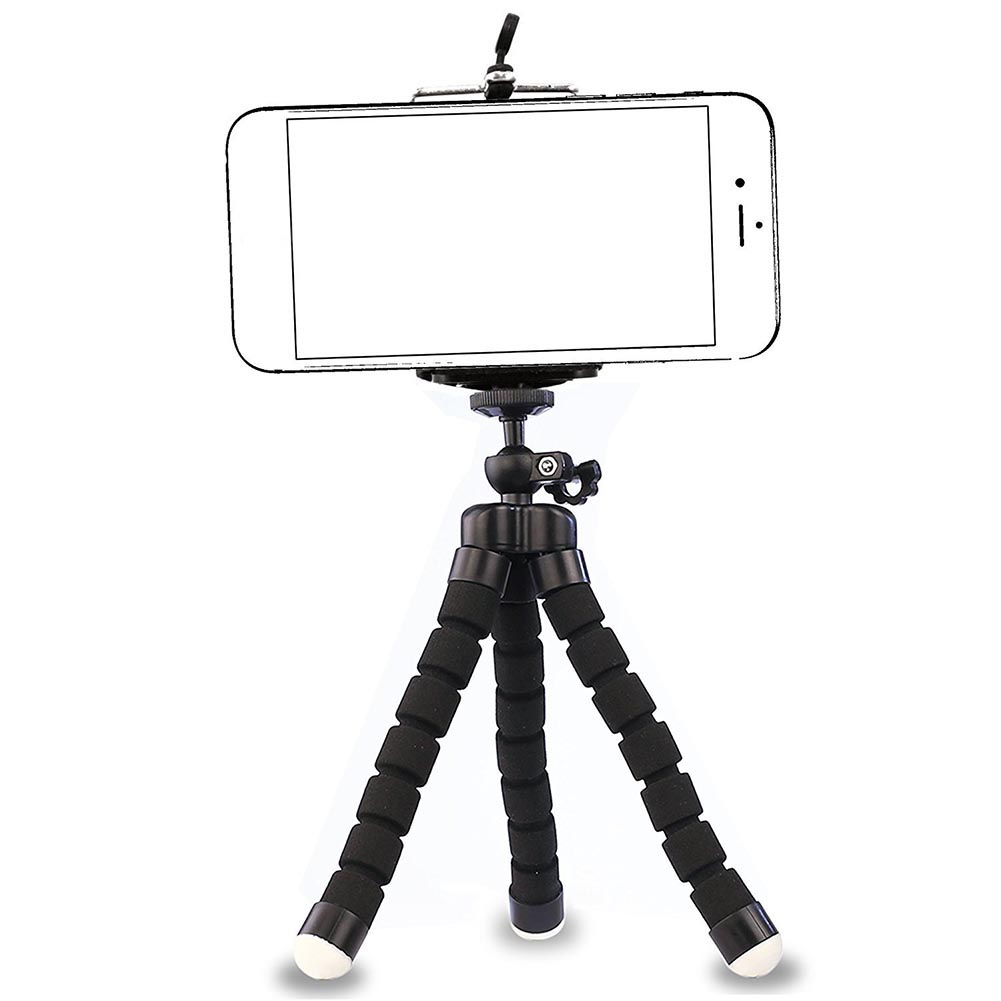 ABS Phone Tripod Holder Selfie Tripod with Bendable Leg Portable Holding Stand Standard 1/4-20 Thread for Camera Mobile Phone