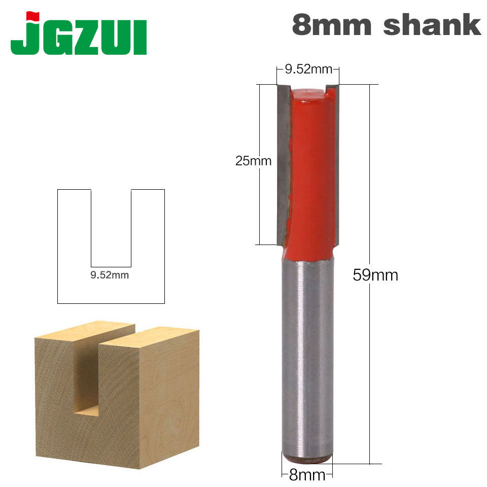 1PC 8mm Shank high quality Short Straight/Dado Router Bit Set 3/8" Diameter Wood Cutting Tool