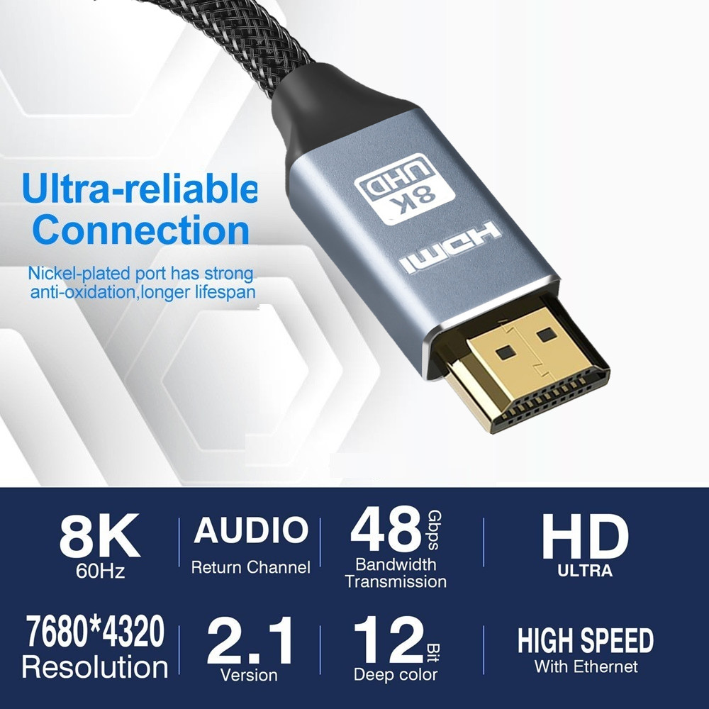 HDMI-compatible Cable 8K@60Hz 4K@120Hz 2K@144Hz HDMI-compatible 2.1/2.0 Cable Splitter Switch Cable for PS4 PS5 TV Video Cable