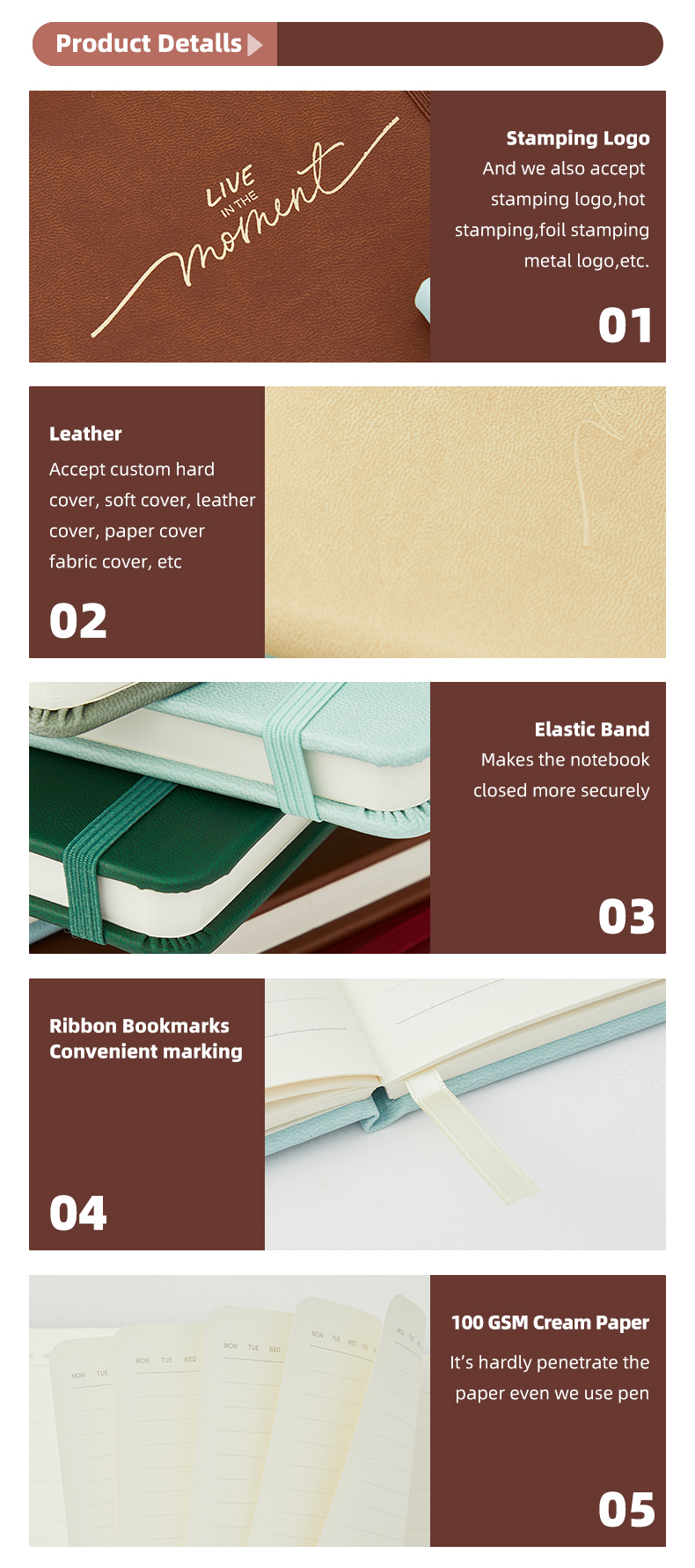 Pu hardcover notebook with elastic band9