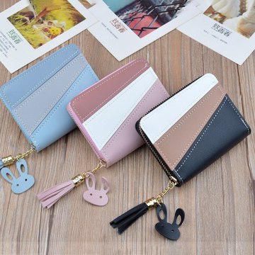 LITTHING Geometric Women Cute Wallets Pocket Purse Card Holder Patchwork Wallet Lady Female Fashion Coin Burse Money Bag