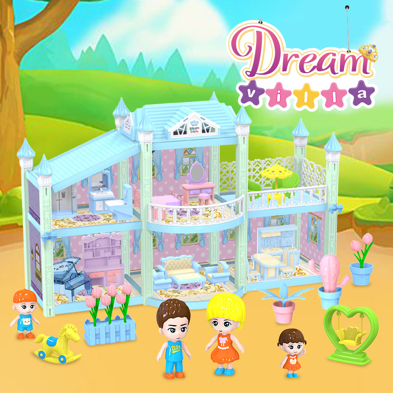 DIY Doll House For LOL Doll Princess Dollhouses Villa Castle With Furnitures Simulation Dream Girl Assembling Toy Gifts for Kids