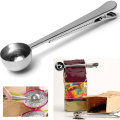 Stainless Steel Coffee Scoops Bag Seal Clip Milk Powder Flesh Tea Scoop Ice Cream Spoon Barista Cooking Tools Silver