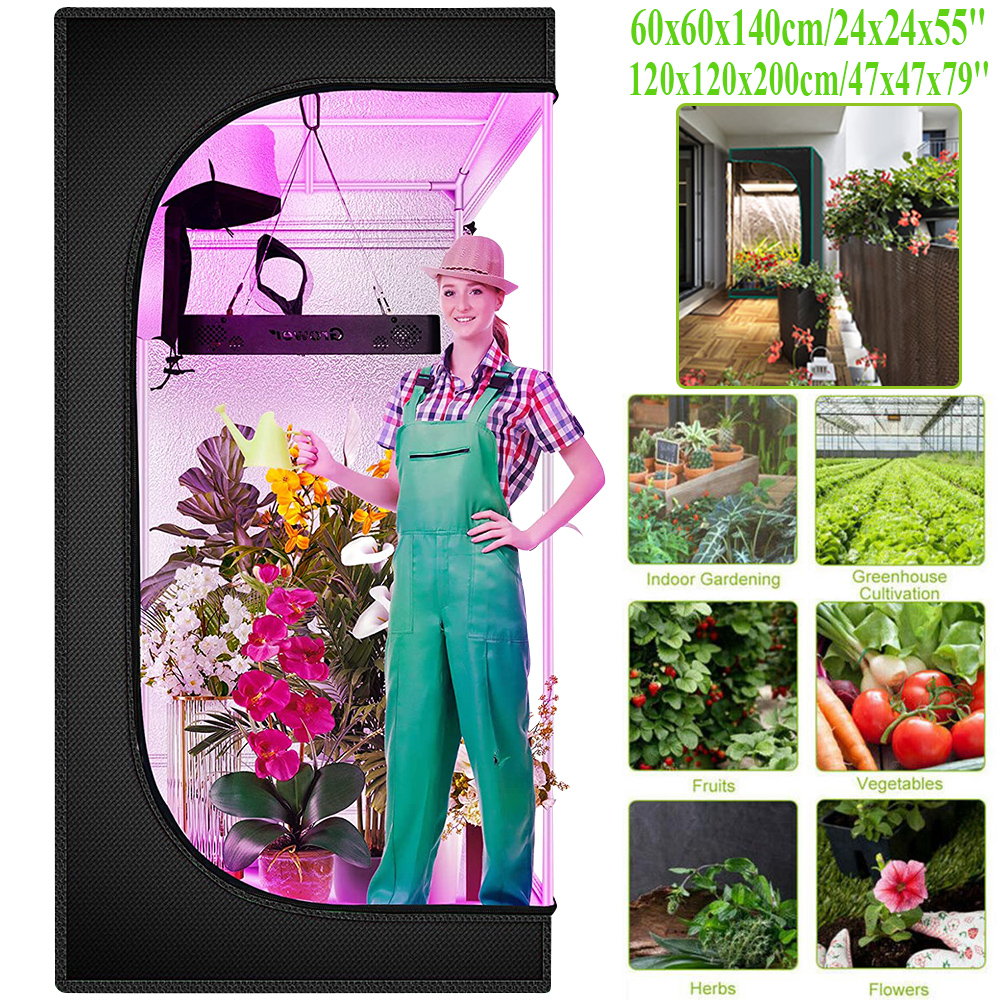 140cm/200cm Indoor Hydroponics Grow Tent Growing Plants Room Box Led Grow Plant Light Reflective Mylar Garden Greenhouses D30