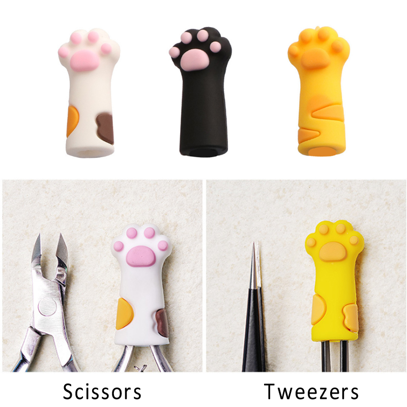 1pcs Cute Cat Paw Designs Nipper Cover Protective Sleeve for Nail Cuticle Scissors Dead Skin Tweezers Cap Pedicure Manicure Tool