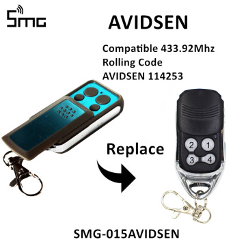 AVIDSEN 114253 remote control garage door opener gate 433.92mhz rolling code AVIDSEN 104251 104250 garage command transmitter