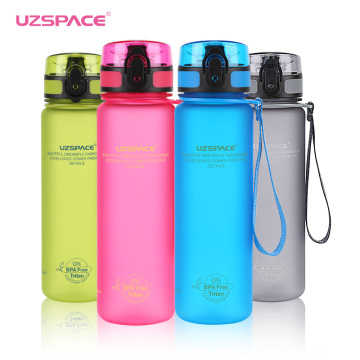 UZSPACE Sport Water Bottles Tritan Shaker Outdoor Travel Camping Hiking School Plastic Drink My Bottle for Water 500Ml/650ml/1L
