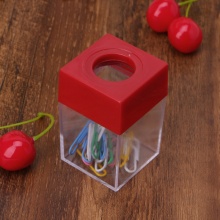 1Pc Magnetic Clip Dispenser Paper Holder Square Box Case Fashion Clips Dispenser Office And School Supplies