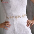 YouLaPan SH129 Ivory Bridal Belt Pearl Bridal Applique Belt Sash Wedding Belt Wedding Gold Belt with Beads Pearl Crystal Sash