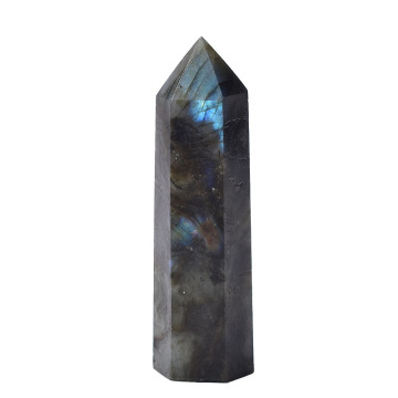 1PC Natural Crystal Labradorite Column Quartz Point Reiki Mineral Stone Healing Obelisk Wand For Home Decor DIY Gift Decoration