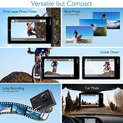 AKASO DragonTouch 4K EIS Action Camera 16MP Vision 4 Support External Mic Underwater Camera Remote Control WiFi Sports Camera