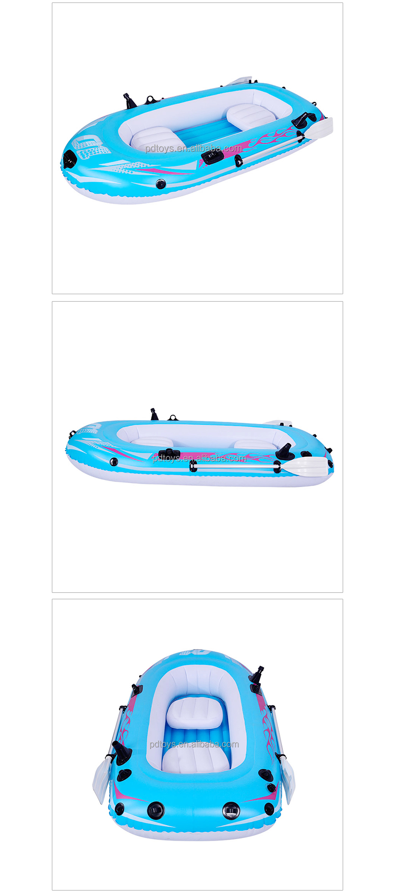 Custom Blue Pvc Aayak 3 Person Inflatable Boat 02