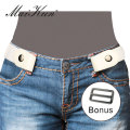 Maikun Belts for Women Buckle Free Unisex Canvas Belt for Dresses Jeans Pants No Buckle Stretch Elastic Waist Belt For Women