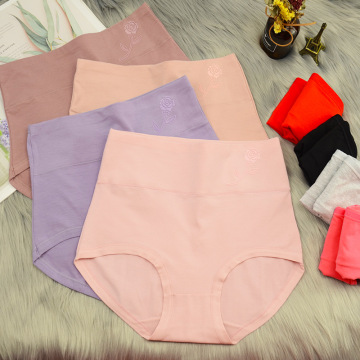 Ultra-Fine Cotton Women's Panties Extra-Large High Waist Belly Holding Epoxy Cotton Autumn and Winter Triangle Women's