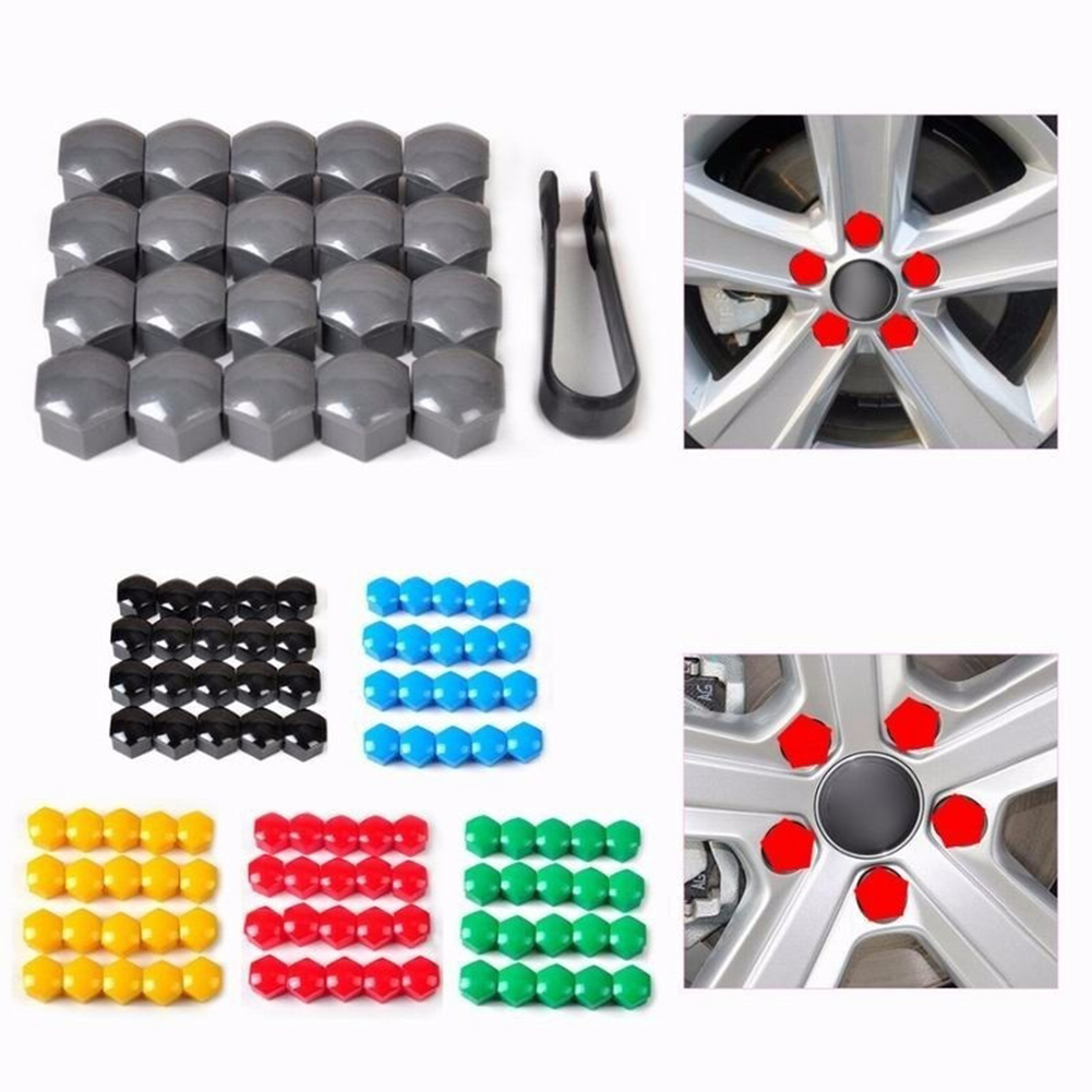 20pcs 17mm Tyre Cars Vehicles Tire Wheel Tyre Screw Cap Decorative Tyre Wheel Nut Screw Bolt Car Styling Dust Proof Protector