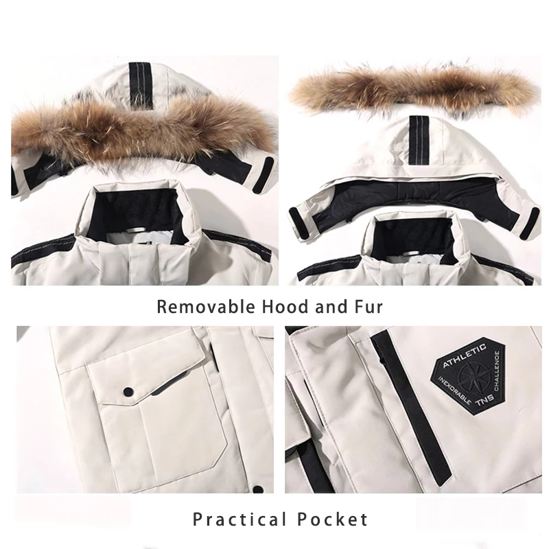 Winter New Style Mens Jacket Casual Cotton-padded Thick Warm Men Coat Fur Collar Hooded Male Outerwear Trendy Parka Coat 2020