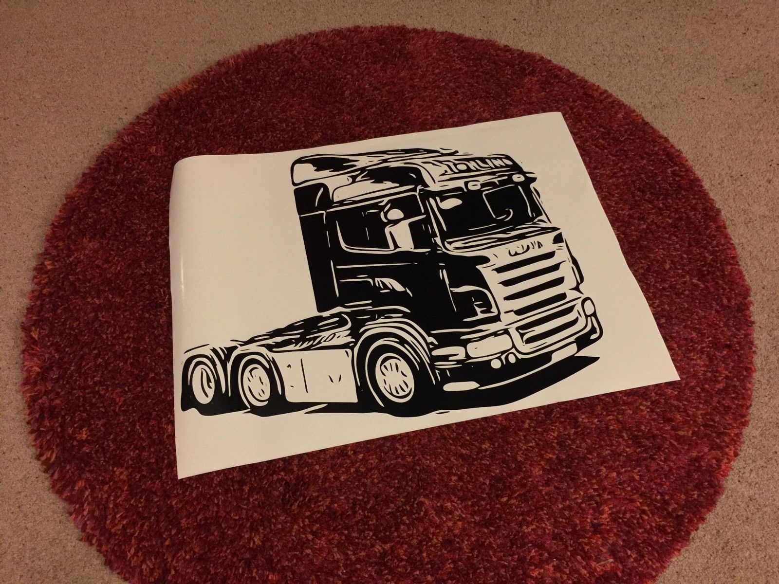 For Scania Rig Cab Lorry Truck Epic Wall Art Vinyl Sticker Various Sizes