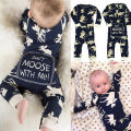2016 Fashion Baby Romper Infant Newborn Bebes Boy Girl Clothes Autumn Winter Long Sleeve Christmas Moose Jumpsuit Rompers