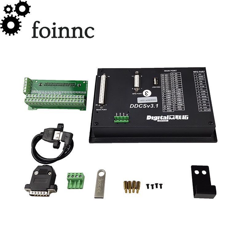 Special offer DDCSV3.1 3/4 Axis 500KHz G-Code Offline CNC Controller +4 axis Emergency Stop Electronic Handwheel MPG