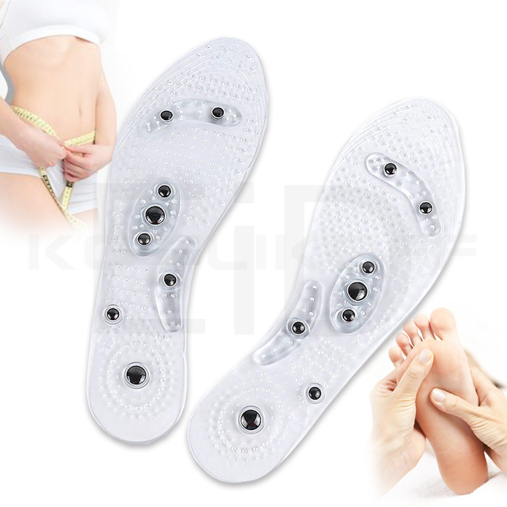 Magnetic Silicone Gel Insoles for Weight Loss Arch Support Shoes Pads for Men Women Therapy Massage Foot Care Wholesale Black