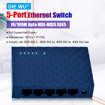 TXE029 5 Port 10/100M Ethernet Network Switch Ethernet Splitter | Plug & Play | Fanless | Traffic Optimization | Unmanaged