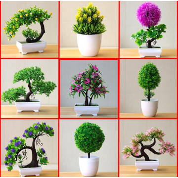 NEW Artificial Plants Bonsai Small Tree Pot Plants Fake Flowers Potted Ornaments For Home Decoration Hotel Garden Decor