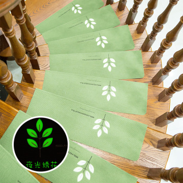 Luminous Embroidery 5pcs/set Floor Rug Carpet for Stairway Anti-Slip Stair Mats Self-adhesive Step Mats Foot Pad Entrance Mat
