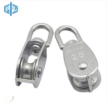 1pcs M25 High Quality Stainless Steel Heavy Duty Steel Single Wheel Swivel Lifting Rope Pulley Block