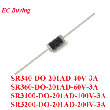 10PCS SR340 SR360 SR3100 SR3200 DO-201AD Schottky Rectifier Diode Rectifier Silicon Bridge Rectifier 40V 60V 100V 200V 3A