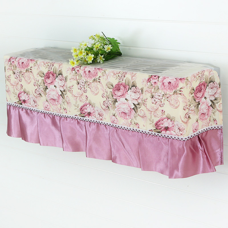 Lace Cloth Flower Hanging Air Conditioning Cover AC Dust Cover Pink Purple Coffee Color Home Decor Bedroom Living Room