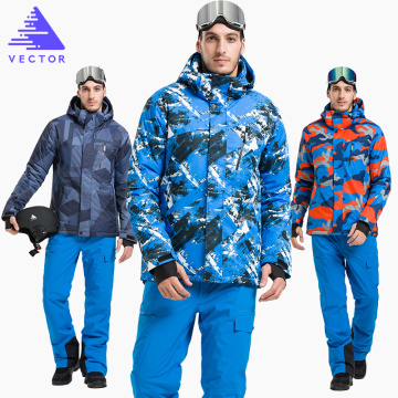 VECTOR Warm Winter Ski Suit Set Men Windproof Waterproof Skiing Snowboarding Suits Set Male Outdoor Ski jacket + Pants Brand