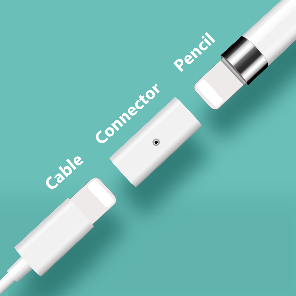 Charger Adapter for Apple Pencil, Tip for Apple Pencil 2 1 Female to Female Charger Connector For iPad Apple Pencil