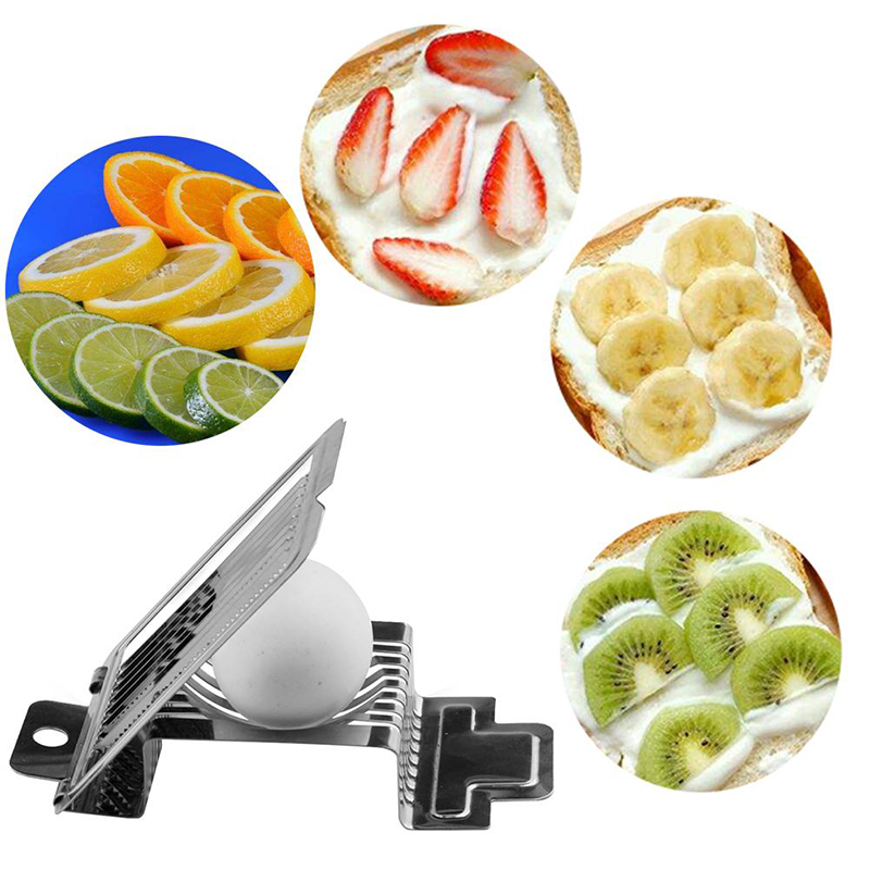 Stainless Steel Egg Cutter Multifunctional Fruit Slicer Kitchen Supplies for Eggs Salted Eggs Strawberries Bananas Egg Tools