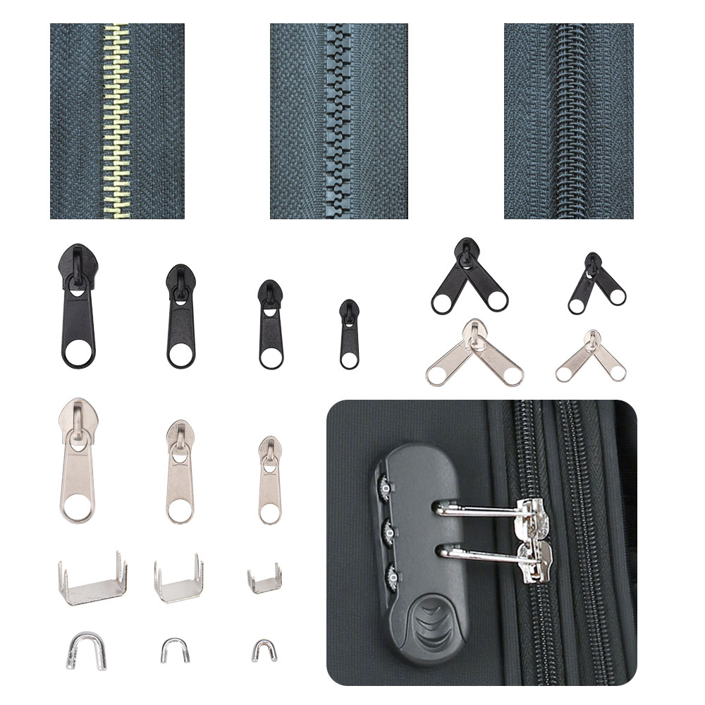 Zipper Repair Kit Zipper Replacement Rescue Install Pliers Tools Nylon Cord Zipper Pulls Fixer Non-slip Gripper with Travel Box