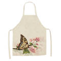 Kitchen Cooking Apron Beautiful Butterfly Printed Home Sleeveless Cotton Linen Aprons for Men Women Baking Accessories WQTF12