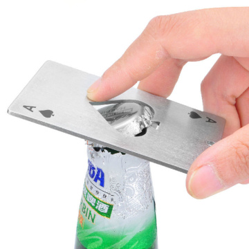 Novelty Bottle Opener Spades A Poker Card Beer Opener Bottles Lid Remover Stainless Steel for Bars Party Restaurant Drink Tools