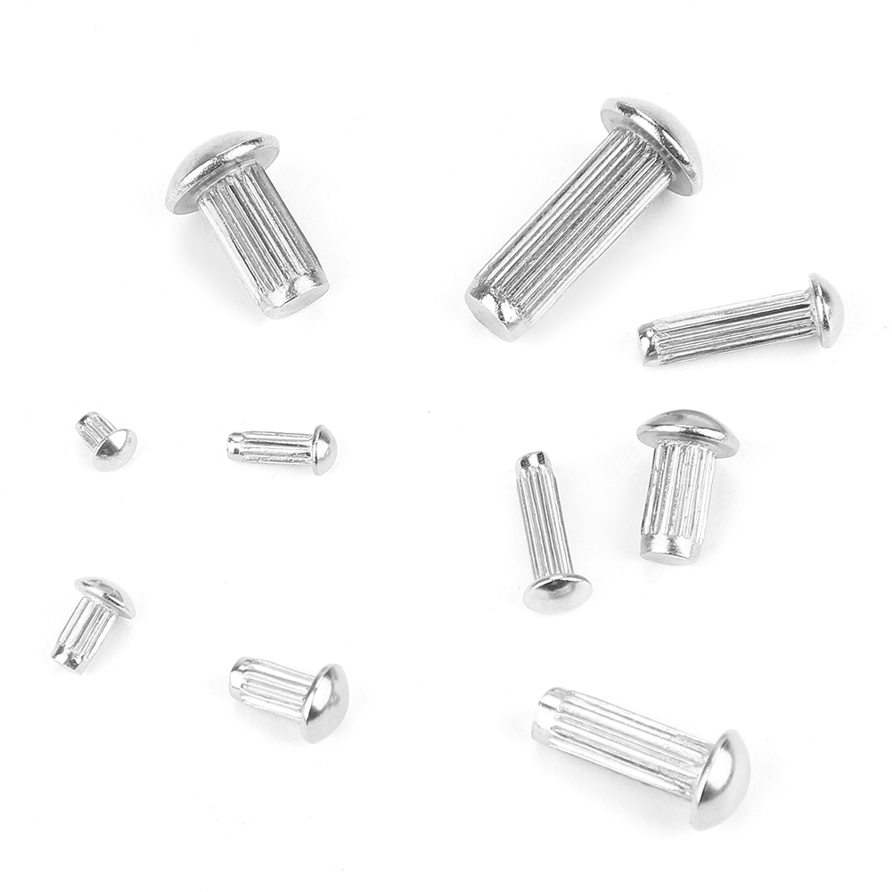 160Pcs M2-M5 Rivets Round Head Solid Knurled Shank Rivet Stainless Steel Rivet Nuts Set with Box Assortment Kit