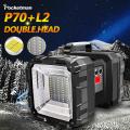 60000LM Brightest Double Head LED Flashlight Searchlight USB Rechargeable Spotlight xhp70 Light Work lamp Outdoor Emergency Lamp