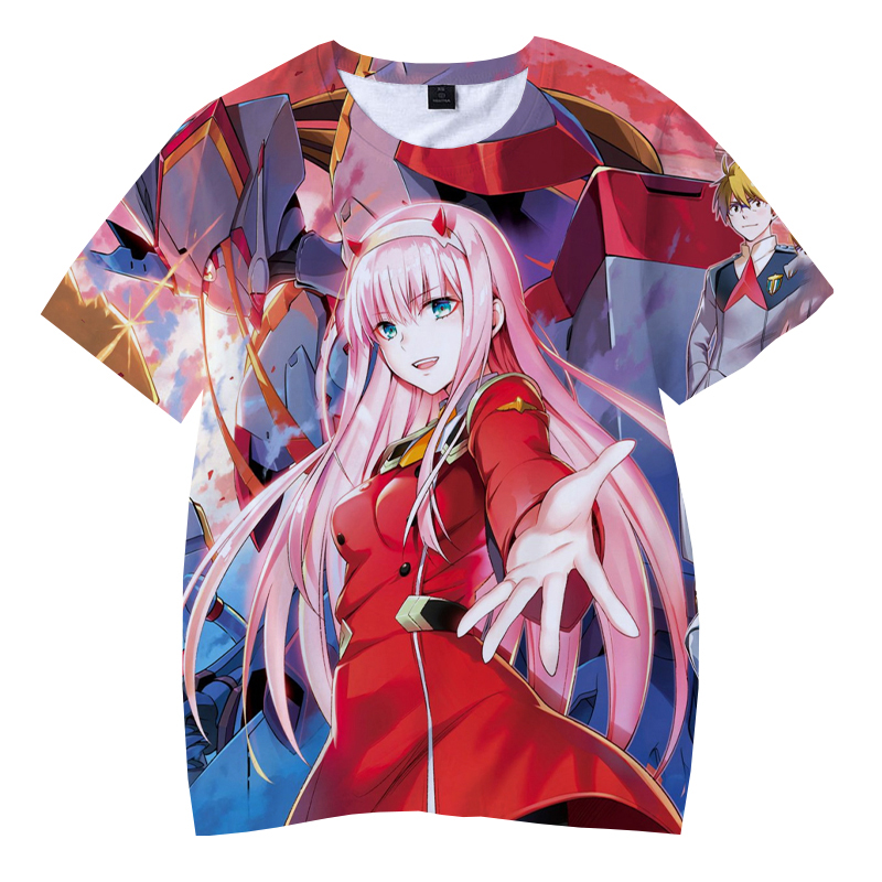 2020 Hot Anime DARLING in the FRANXX 3D Print T-shirts Boys Girls Summer Fashion Casual Cartoon Short Sleeve Streetwear T Shirt