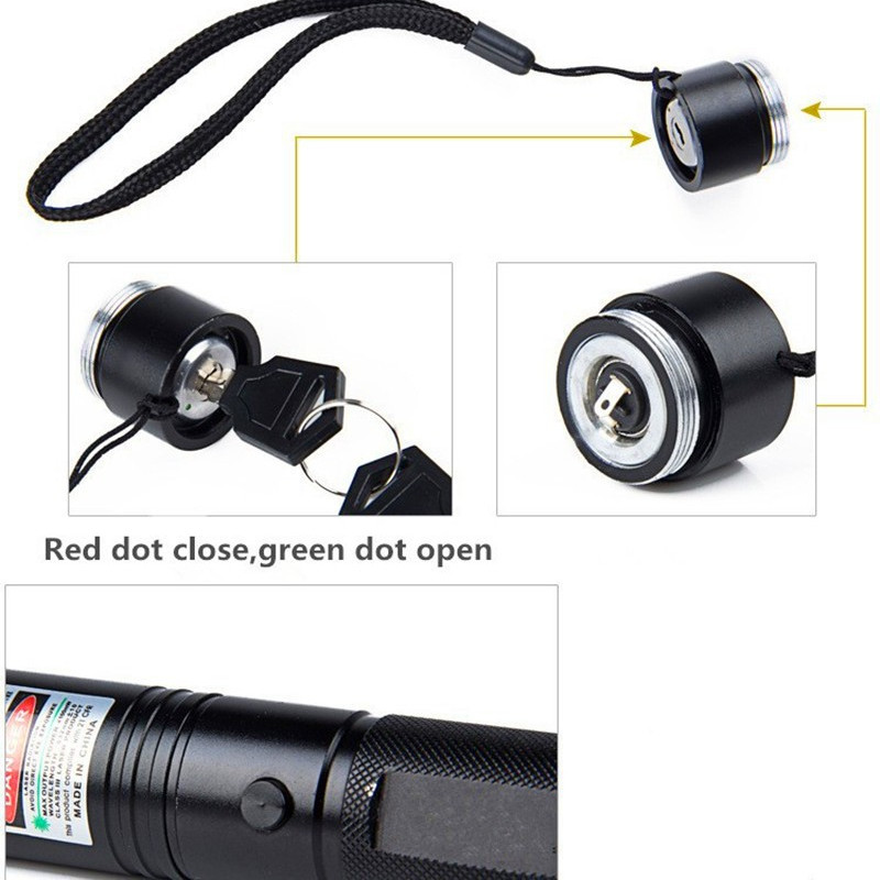 5mW Green Laser Pointer High-Power 532nm Laser 303 Pen lazer sight Adjustable Burning Match With Rechargeable Not included 18650