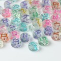 4x7mm Starry Sky Letter Acrylic Beads Round Flat Alphabet Loose Spacer Beads For Jewelry Making Handmade Diy Bracelet Necklace