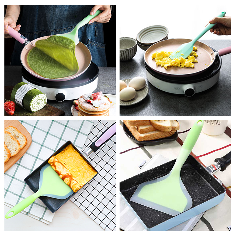 Silicone Kitchenware Cooking Utensils Spatula Beef Meat Egg Kitchen Scraper Wide Pizza Shovel Non-stick Cooking Tool