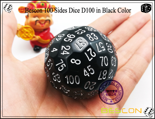 Bescon 100 Sides Dice D100 in Black Color-2