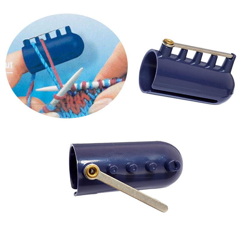 1 Piece Blue Plastic Knitting Machine Knitting Needle Thimble Braided Assistant Tool Sewing Accessories