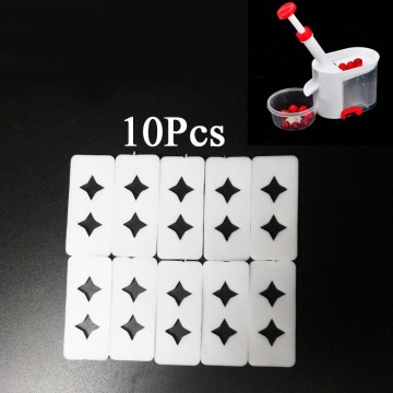 10PCS Cherry Pitter Lid Seed Remover Pad Fruit Nuclear Corer With Container Kitchen Accessories Gadgets Tool