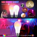 E27 RGBW Bluetooth 4.0 1275Lumen LED Light 15W APP Smart Voice Music Control Lamp Multiple Colors LED Bulb for Home Lighting